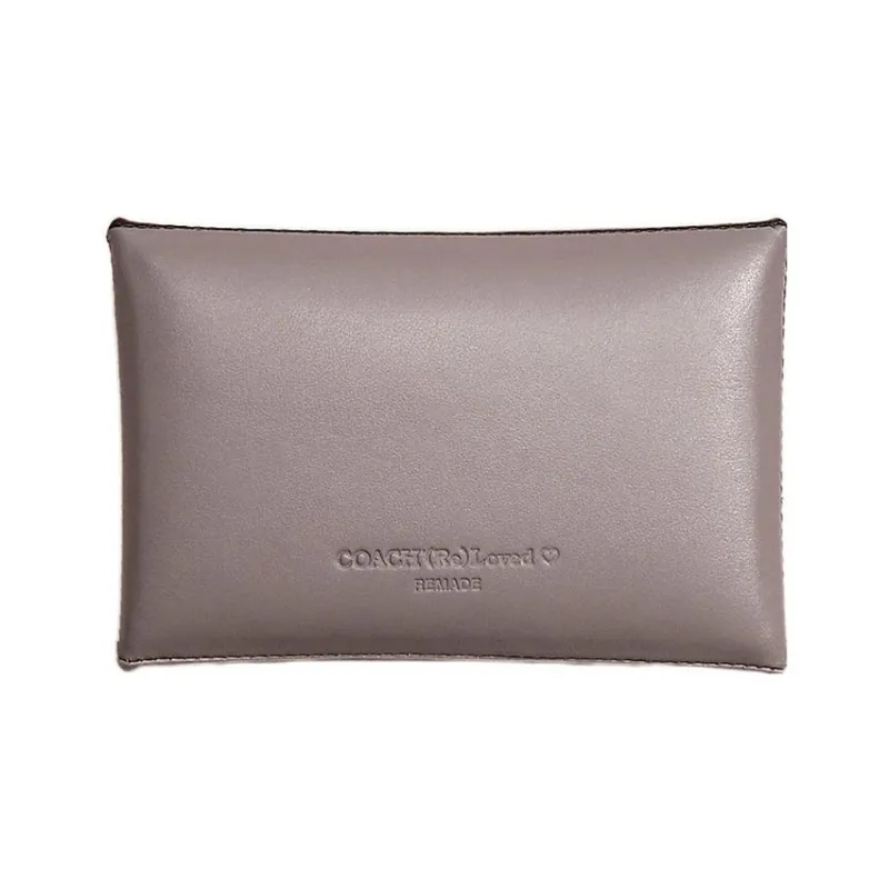 COACH Pouch Leather Coin Purse, Wallet, Clutch Medium Size Women's Black & Gray-1
