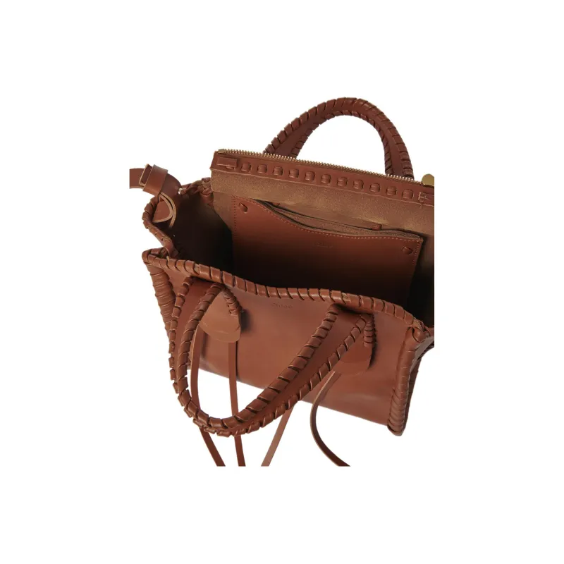 Chloe Mony Shiny Calfskin Shoulder Bag Crossbody Bag Handbag Small Size Women's Caramel-3