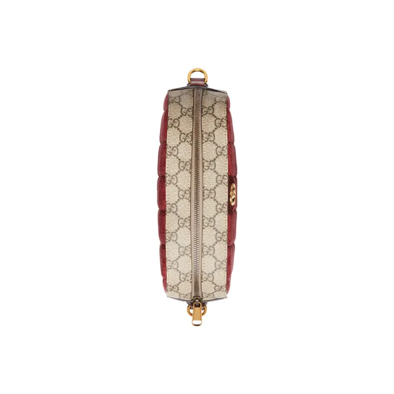 GUCCI Ophidia Canvas With Leather Crossbody Bag, Shoulder Bag Women's Red-4