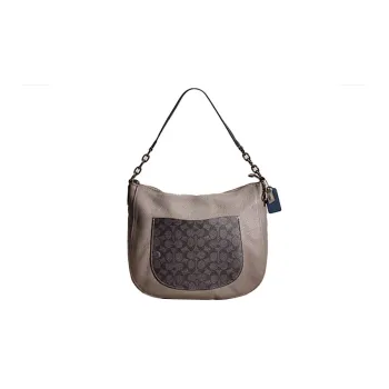 COACH Chelsea Pebbled Leather Handbag, Shoulder Bag, Crossbody Bag Large Size Women's Gray