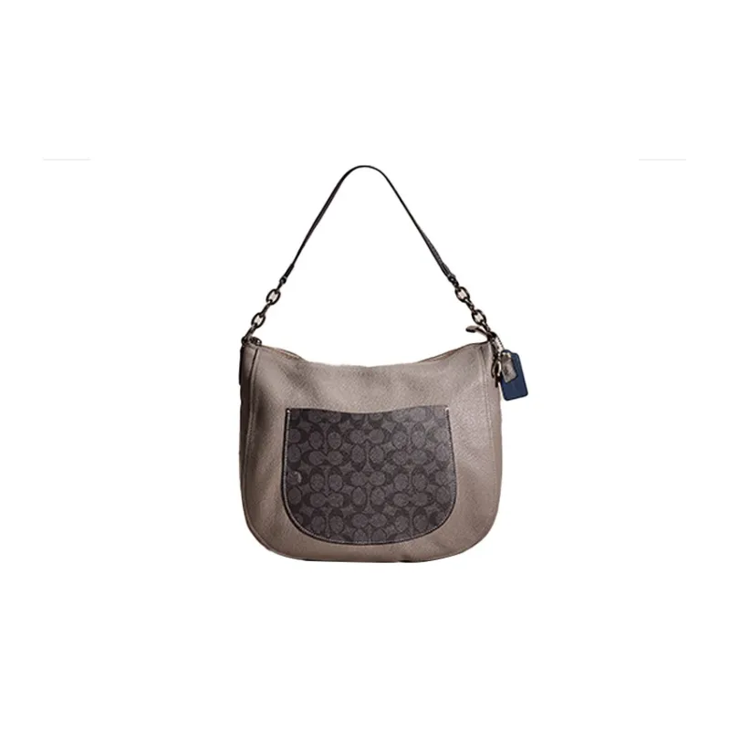 COACH Chelsea Pebbled Leather Handbag, Shoulder Bag, Crossbody Bag Large Size Women's Gray-0