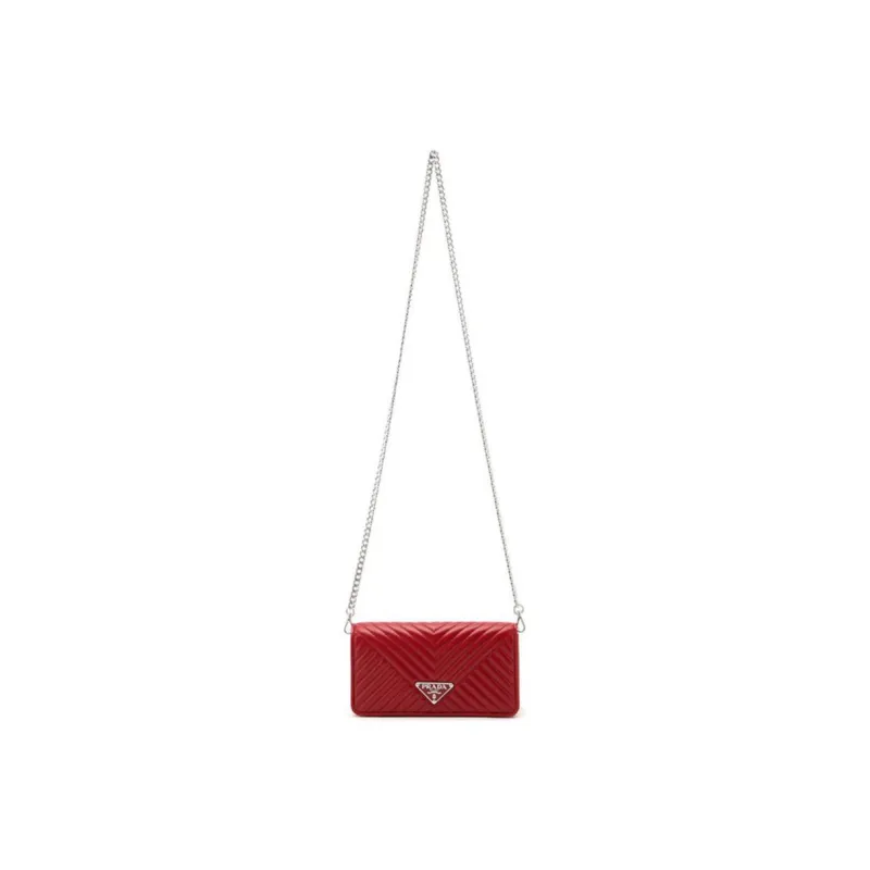 PRADA Leather Crossbody Bag, Shoulder Bag Women's-5