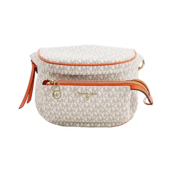 MICHAEL KORS Slater Leather Box Bag Crossbody Bag Shoulder Bag Medium Size Women's Gray/Orange