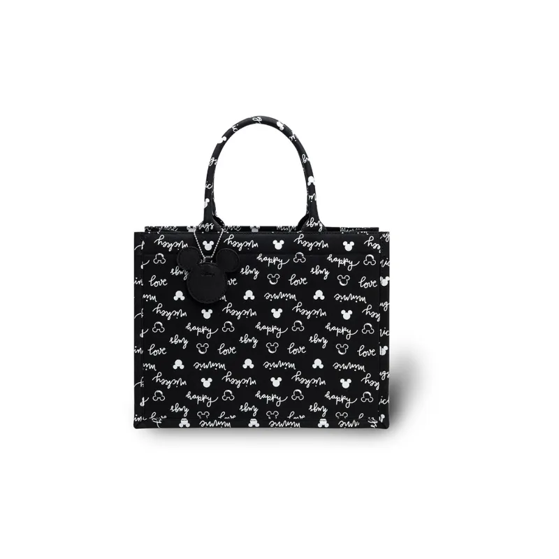 Disney Canvas Canvas Bag Casual Fashion Versatile Korean Style Tote Bag Shopping Bag Handbag Large Size Women's Black-1