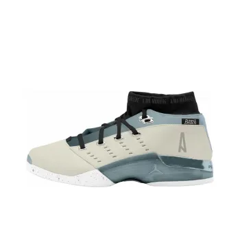 A Ma Maniere x Jordan Air Jordan 17 Low Cushioning Mid Top Vintage Basketball Shoes Men's Beige Blue