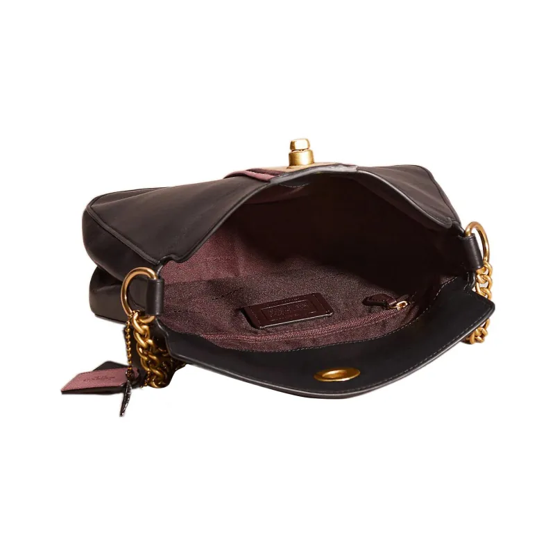 COACH Hobo Leather Hobo Bag Handbag Shoulder Bag Women's Black-2