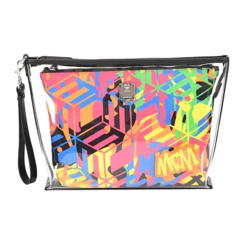 MCM Cubic Series Cow Leather, Textile Clutch Regular Men's Multicolor