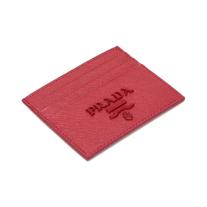 PRADA Cow Leather Card Holder Card Holder Women's Rose Red-3