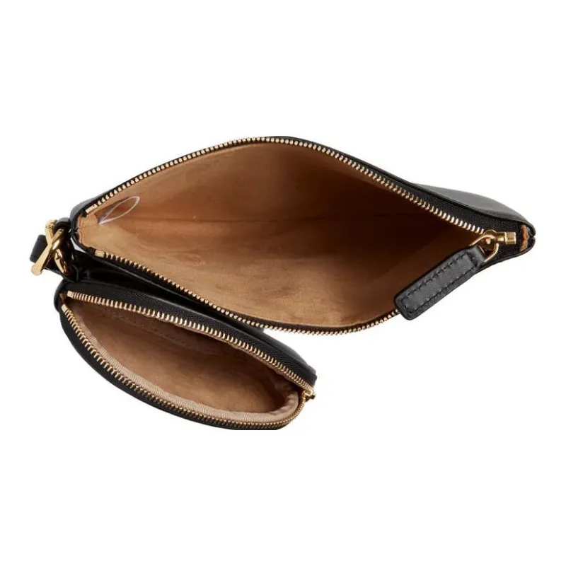 MCM Mode Travia Cow Leather Combo Bag, Wrist Bag, Clutch Women's Black/Black Gold-2