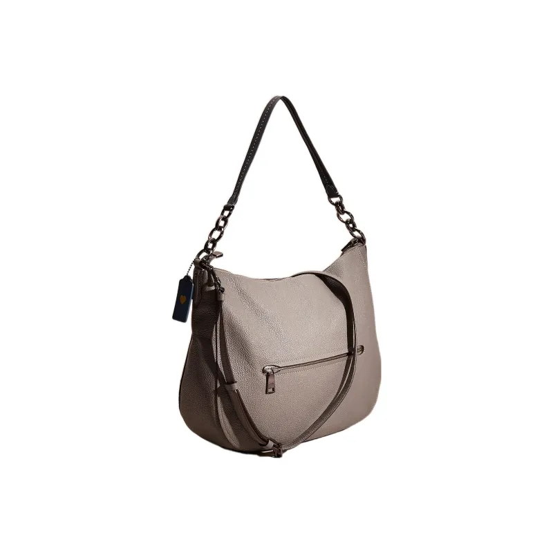 COACH Chelsea Pebbled Leather Handbag, Shoulder Bag, Crossbody Bag Large Size Women's Gray-1