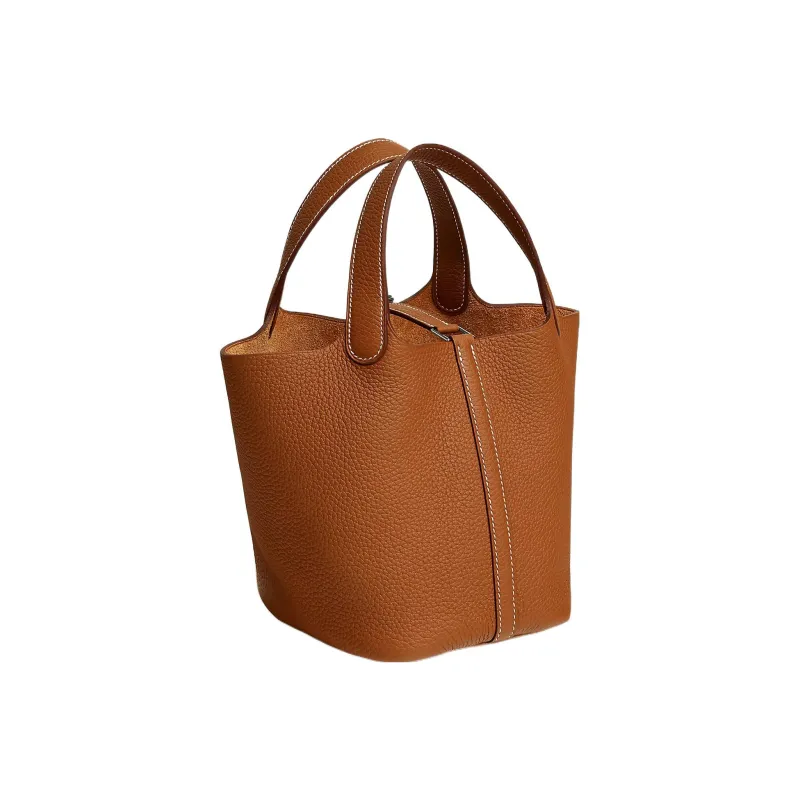 HERMES Bag Picotin 18 Lock Clemence Leather Gold-2