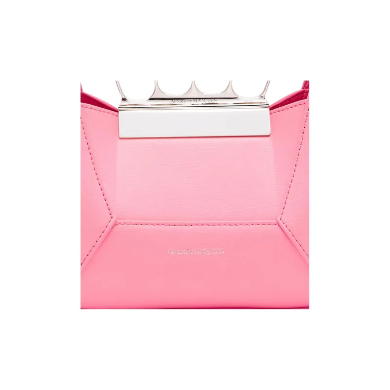 Alexander McQueen Smooth Cow Leather Hobo Bag Shoulder Bag Crossbody Handbag Mini Women's Pink-4