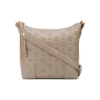 MCM Klara Leather Backpack Shoulder Bags Women's Gray