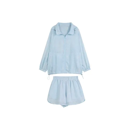 ELF SACK Casual Suits Women's Ice Clear Blue