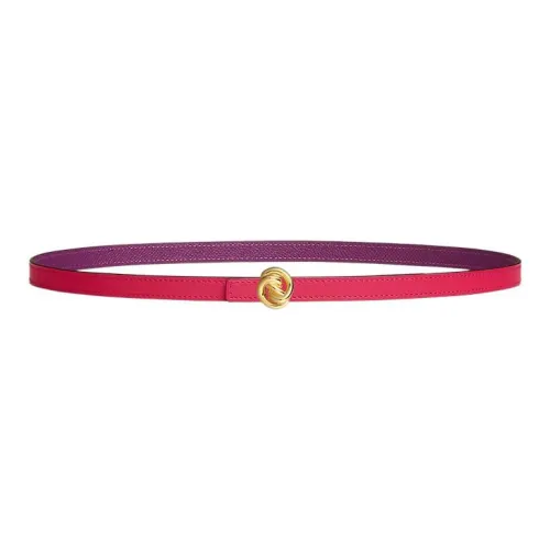 HERMES Leather Belts Women's Mexican Pink/Silver Lotus Purple