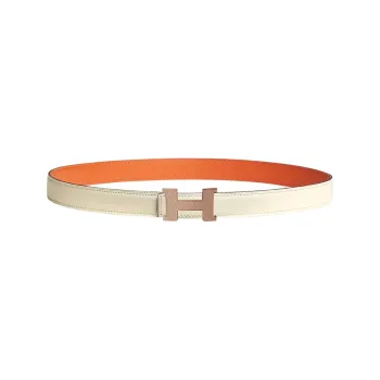HERMES Constance Leather Belts Women's White