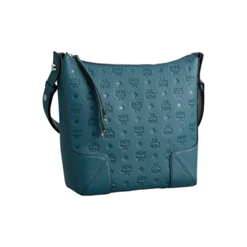 MCM Klara Leather Hobo Shoulder Bag Regular Women's Peacock Blue