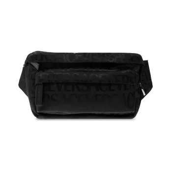 FANSIZHE VERSACE Cotton, Polyamide Sling Bag, Fanny Pack Men's Black