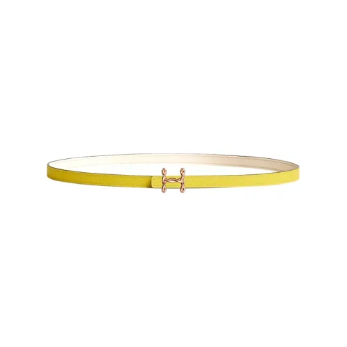 HERMES Leather Belts Women's Yellow
