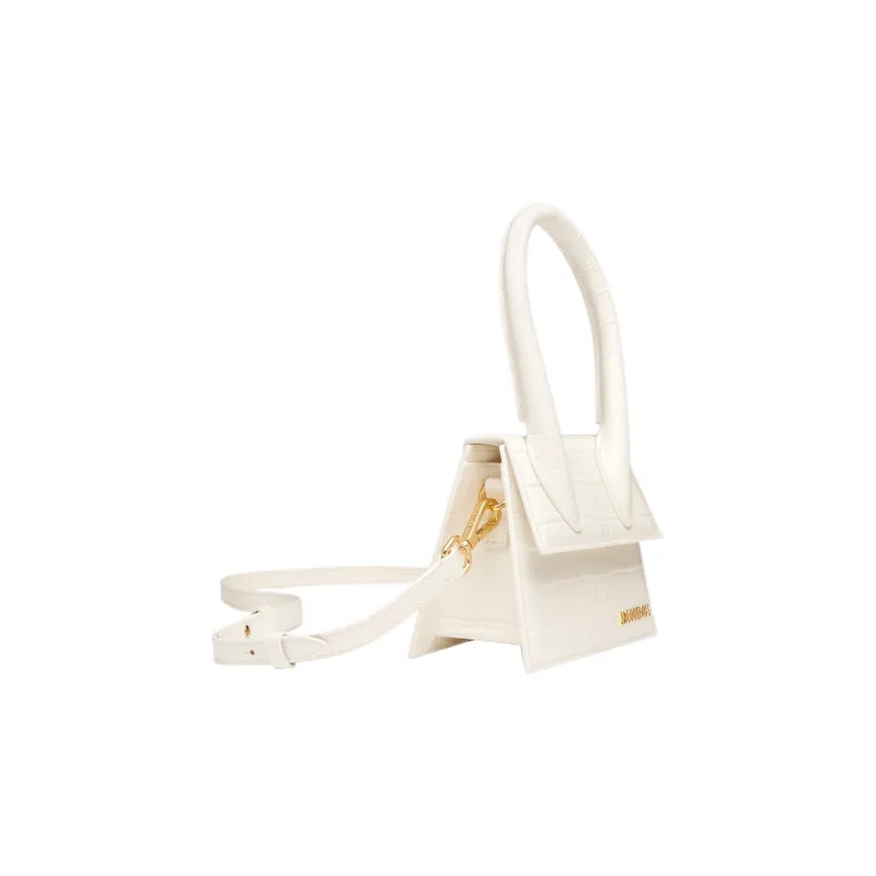 Jacquemus Le Chiquito Crocodile Pattern Cow Leather Shoulder Bag Crossbody Bag Handbag Women's White-2