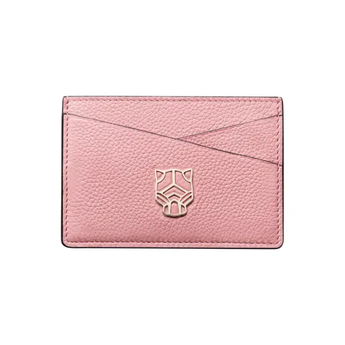 CARTIER PANTHÈRE Calfskin Card Holder Women's Light Pink