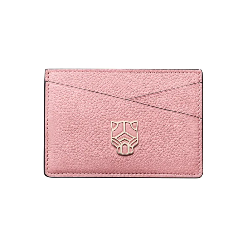 CARTIER PANTHÈRE Calfskin Card Holder Women's Light Pink-0