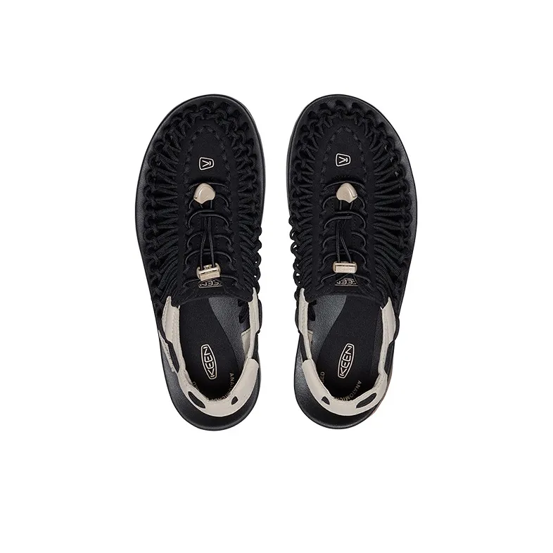 KEEN Uneek Slip Resistant Breathable River Trekking Shoes Men's Black & White-3