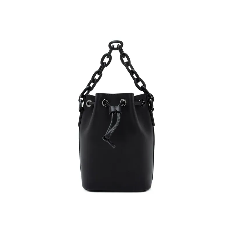 MCM Leather Bucket Bag, Shoulder Bag, Crossbody Bag, Handbag Mini Women's Black-2