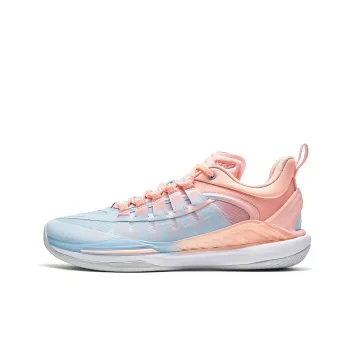XTEP Light Feather 4th Generation   V2 Basketball Shoes Men Low Top Blue/Pink