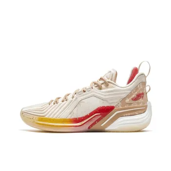 XTEP Jeremy Lin Three Generations Brushwork Anti Slip Wear Resistant Low Top Basketball Shoes Men's Beige Yellow Brown