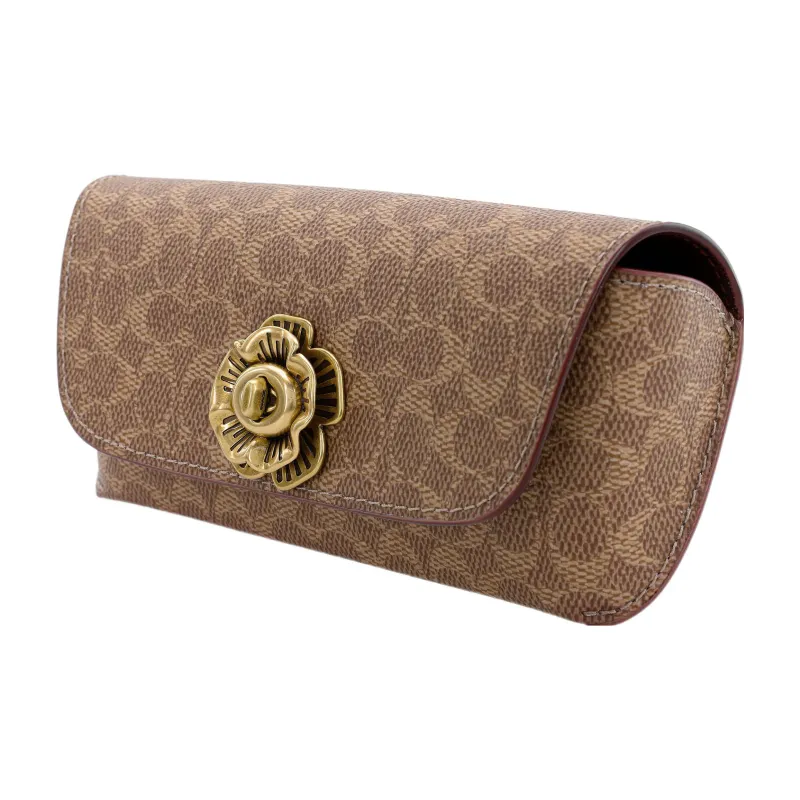 COACH Sunglass Case Genuine Leather Sunglass Case Clutch Regular Unisex Brown Monogram-2