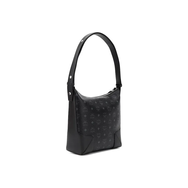 MCM Leather HOBO Shoulder Bag Regular Women's Black-1