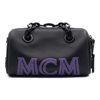 MCM Leather Boston Bag, Pillow Bag, Shoulder Bag, Crossbody Bag, Handbag Mini Women's Black
