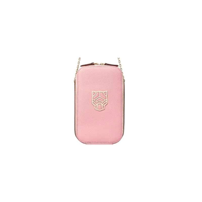 CARTIER PANTHÈRE Calfskin One Shoulder Crossbody Cell Phone Pouch Women's Light Pink-0