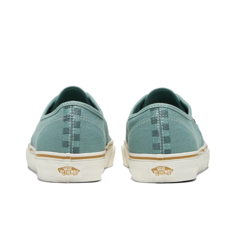 Vans Authentic Embroidered Check Non slip Lightweight Low Top Skateboard Shoes Unisex Blue-2