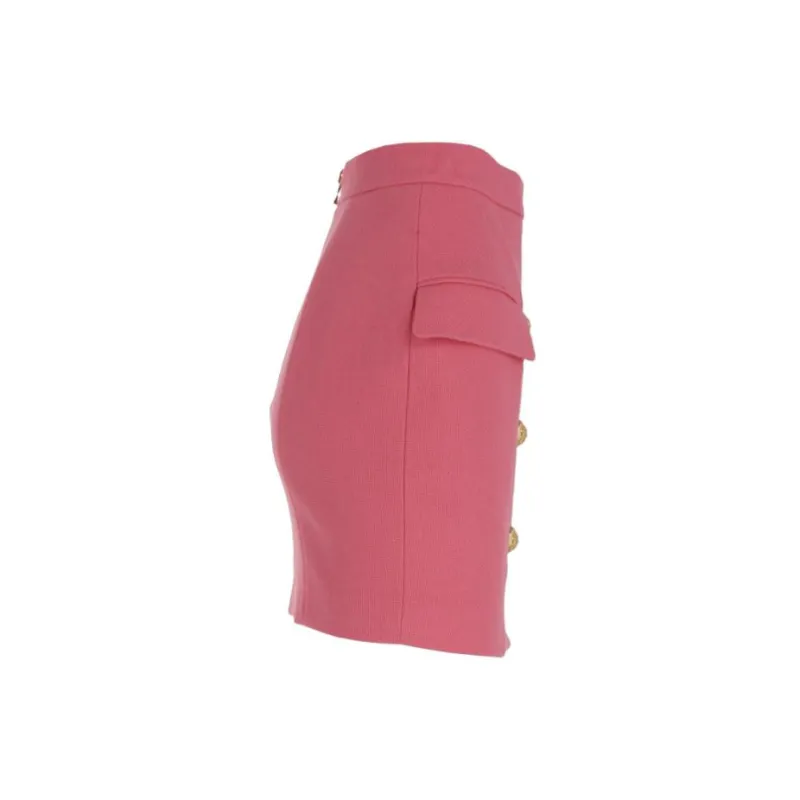 BALMAIN Casual Short Skirts Women's Pink-2