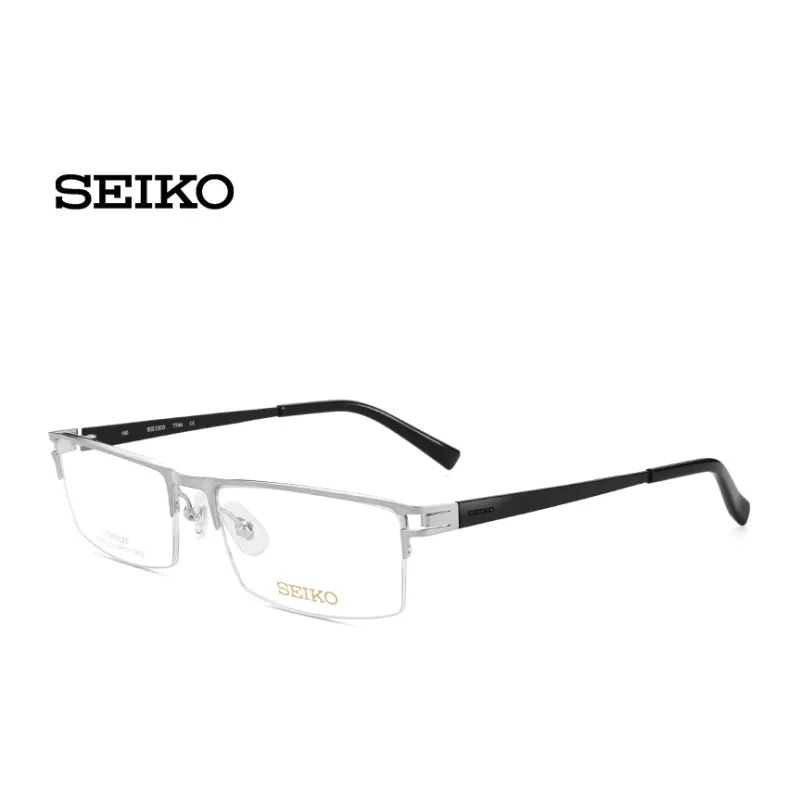 SEIKO Titanium Rectangular Eyeglass Frames Men's-3