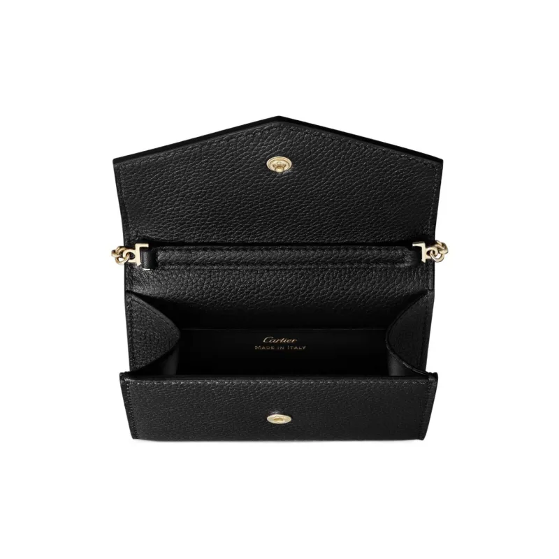 CARTIER PANTHÈRE Calfskin Handbag Shoulder Bag Crossbody Bag Mini Women's Black-3
