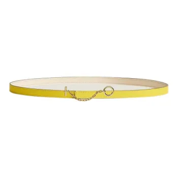 HERMES Carrousel Leather Belts Women's Yellow