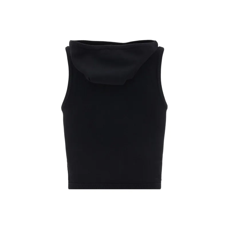 Alaia Hooded Knit Crop Top-1