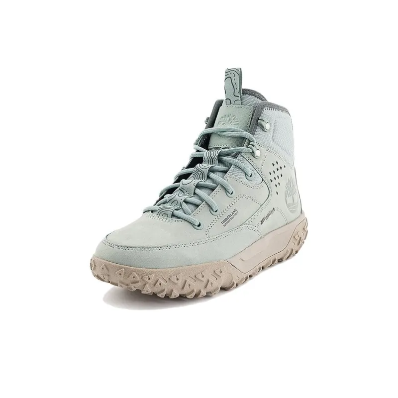Timberland Anti Slip Wear Resistant High Top Trekking Shoes Men's Light Gray-2