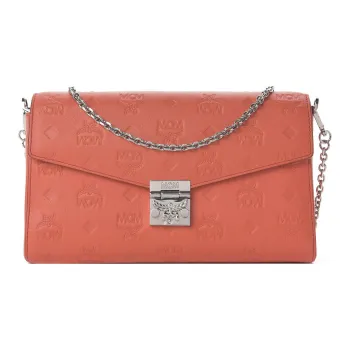 MCM Millie Visetos Leather Portable Crossbody Bag, Shoulder Bag Women's Peach Pink