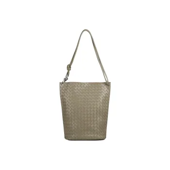 Bottega Veneta KNOT Cow Leather Bucket Bag, Shoulder Bag, Crossbody Bag Medium Size Men's Gray