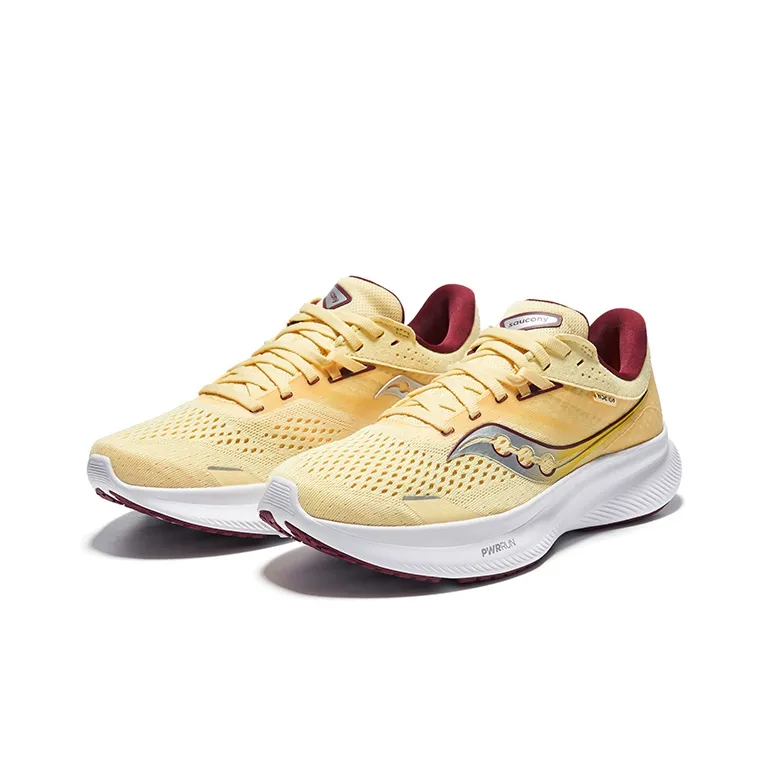 Saucony Ride 16 Shock Absorbers Low Top Marathon Running Shoes Women's Yellow-2