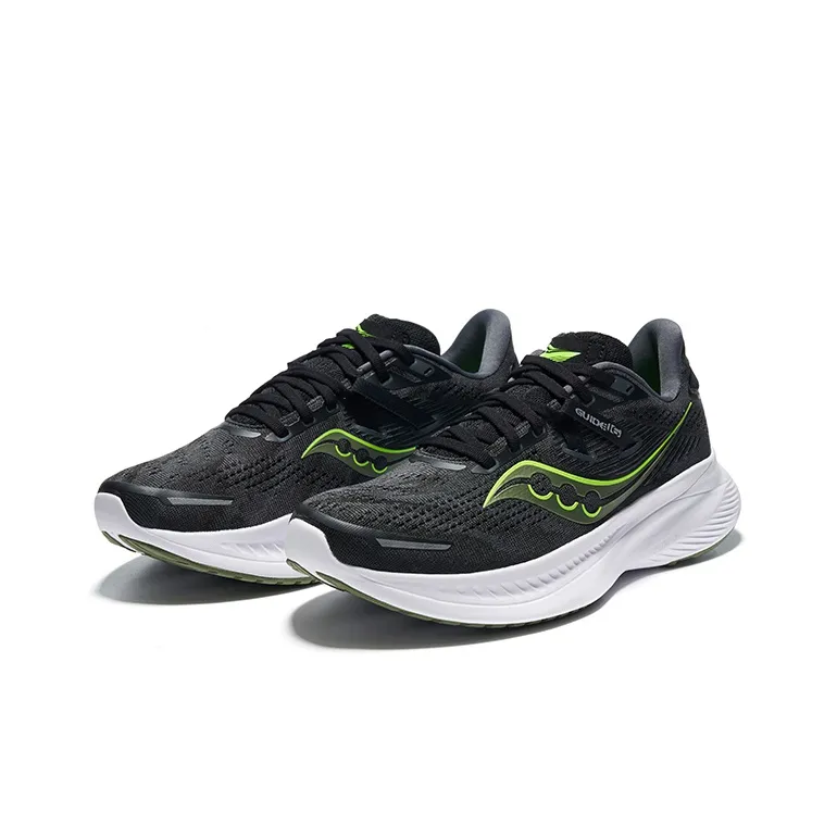 Saucony Guide 16 Cushioning Support Rebound Low Top Training Running Shoes Men's Black Green-2