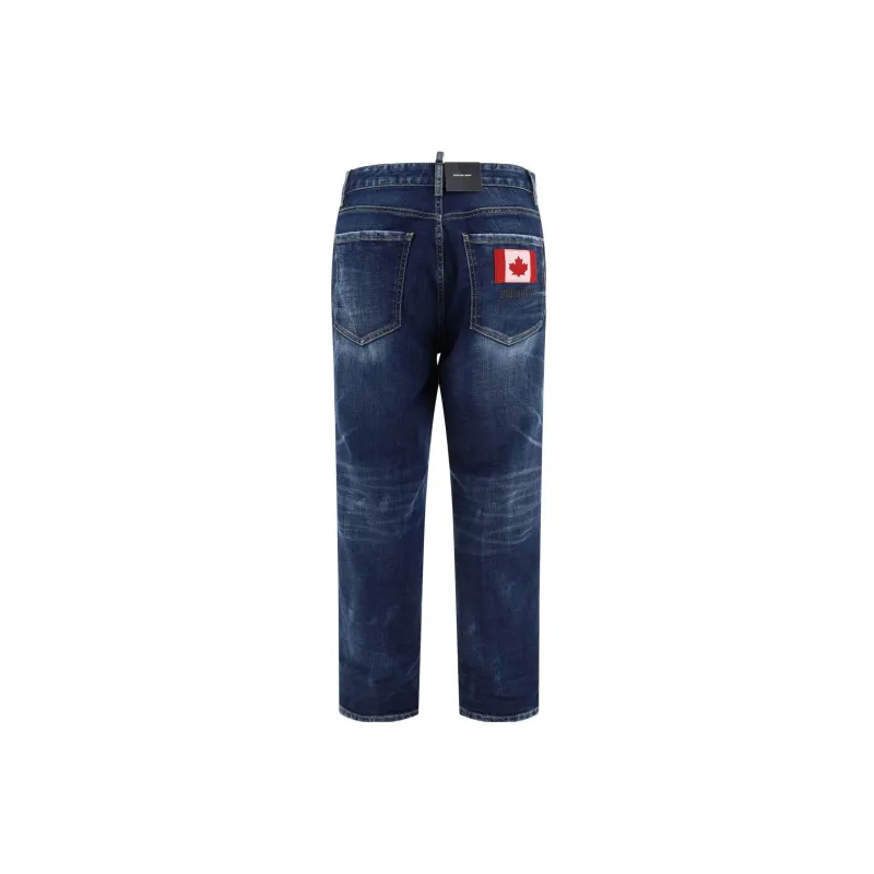 DSQUARED 2 Straight Leg Distressed Cropped Jeans-1