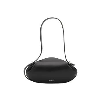 YUZEFI Leather Dinner Rolled Shoulder Bag, Crossbody Bag Women's Black