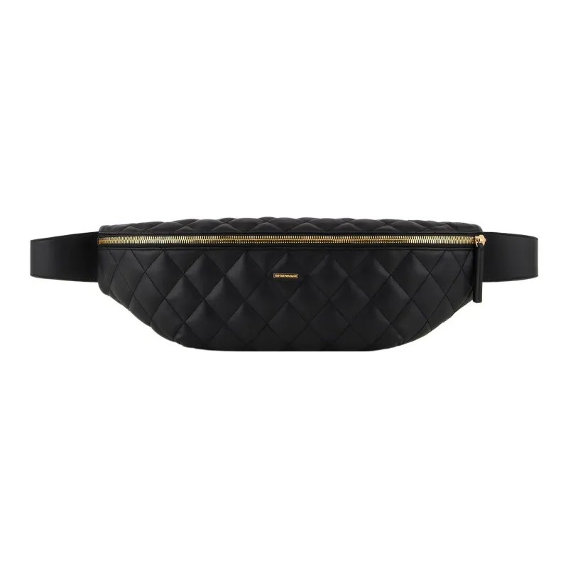 EMPORIO ARMANI Polyester Polyurethane Triangle Bag Sling Bag, Fanny Pack Men's Black-0