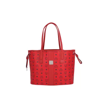 MCM Liz Visetos Leather Combo Bag, Tote Bag, Shopping Bag, Handbag, Shoulder Bag Medium Size Women's Red