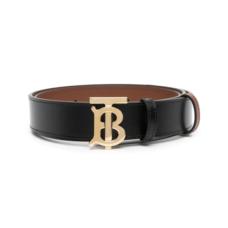 Burberry Logo Plaque Reversible Buckled Belt-0